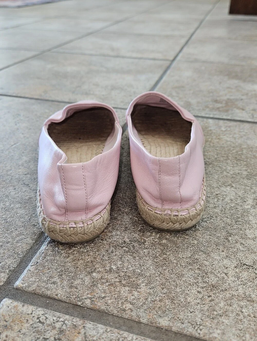 Tory Burch Light Pink Leather Espadrille Flats